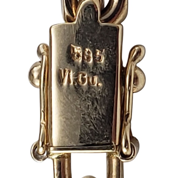 14 Karat Yellow Gold Denmark Little Mermaid Charm Link Bracelet #20922 - Picture 9 of 10